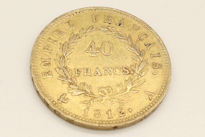 null Gold coin of 40 francs Napoleon I (1812 A)
TB.
Weight : 12.89 g.