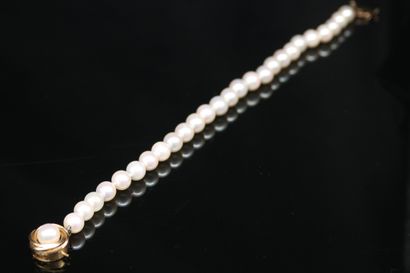 Choker pearl bracelet, clasp in 18k (750)...