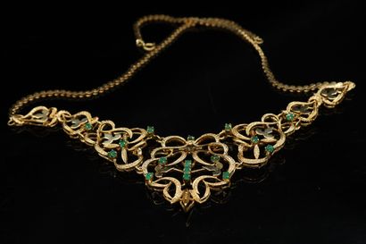 Openwork necklace in 18k (750) yellow gold...