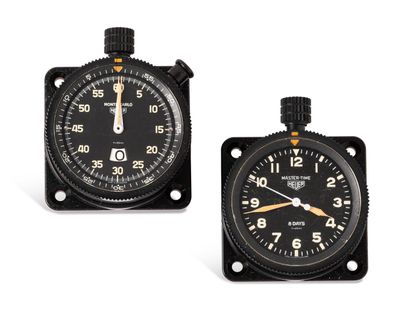 null HEUER MONTE CARLO Master Time 

Circa 1960

Dashboard watch and its chronograph...