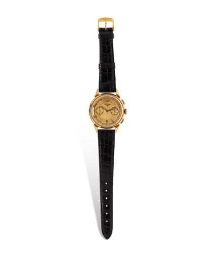 null LONGINES 

Circa 1950

Men's 18k (750) yellow gold chronograph wristwatch, gold...