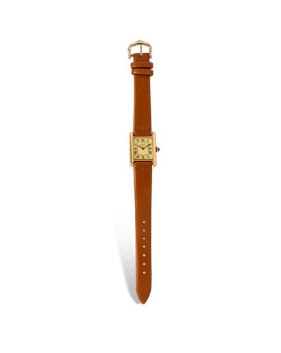 null CARTIER TANK MUST 

Circa 1990

N° 3152937

925 gold-plated silver ladies' wristwatch,...