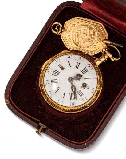 null BARTHOLONY in Paris About 1790

N° 1942

18k (750) gold striking pocket watch,...