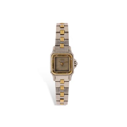 null CARTIER SANTOS 

Circa 1990

Ladies' wristwatch in 18k gold and stainless steel,...