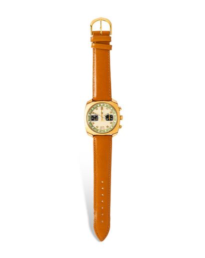 null LIP

Vers 1970

N° 5324

Montre bracelet pour homme en plaqué or de type chronographe,...