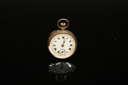 null Débris : épave de montre de col en or jaune 9k (375), mouvement suisse, index...
