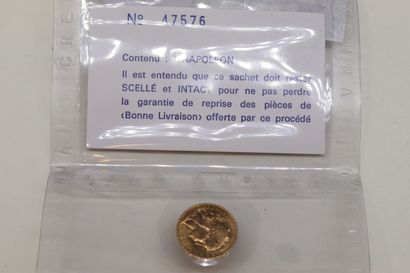 null 1 gold coin of 20 Francs au coq under seal.

Weight : 6.45g.