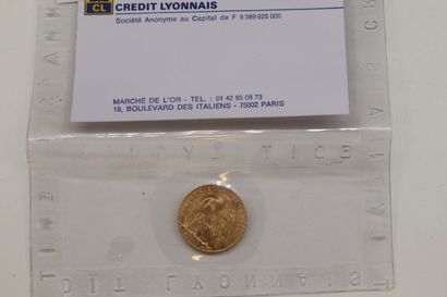1 gold coin of 20 Francs au coq under seal.

Weight...