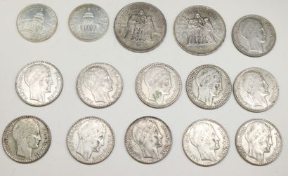 Lot of silver coins including Francs Turin,...