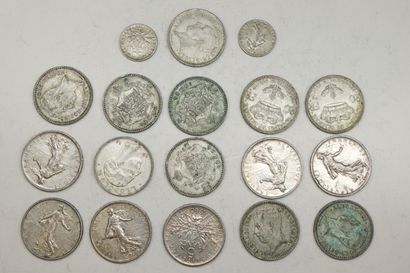 null Lot of silver coins composed of :

5 Francs Semeuse 1960x8, 1962x8, 1963x3,...