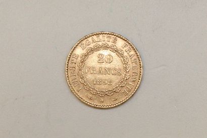 null Pièces en or de 20 francs Génie (1898 A)

TTB à SUP. 

Poids : 6.45 g.