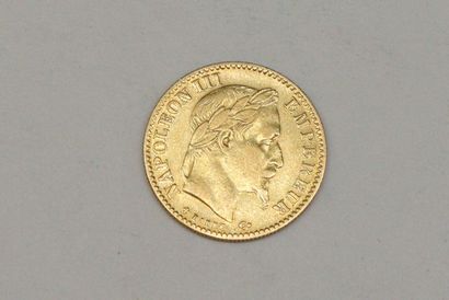 null Gold coin of 10 Francs Napoleon III head laurel (1866)
