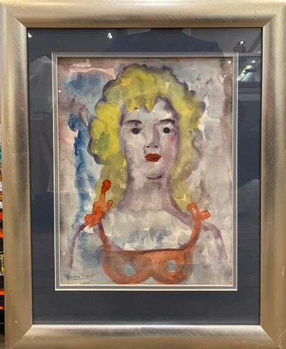 null VIDAL Ignasis 

Portrait of a woman 

watercolor on paper

Signed lower left...