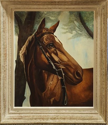 null LOUVRIER (XX-XXI)

head of a horse, 

Oil on isorel signed lower right. 

60...