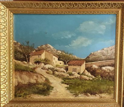 null GERMAIN J (XIX-XXème)

Paysage provençal au mas, 

huile sur toile, signée et...