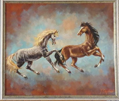 null DAPRAI Jean (1929-2019)

The stallions

Oil on canvas, signed lower right, with...