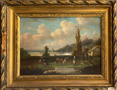 null School XIXth century

The cowherd

Oil on panel, not signed (traces of cracks)

24,5...