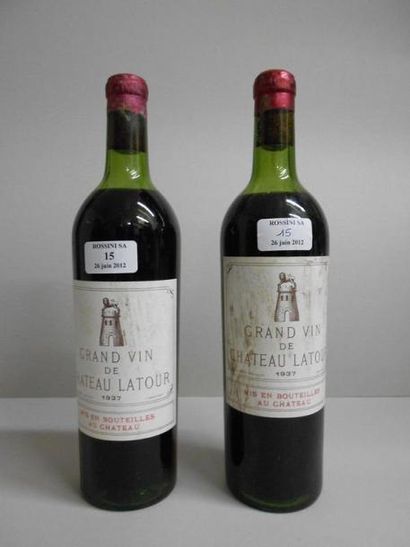 null 2 Bouteilles CH. LATOUR, 1° cru, Pauillac 1937 (MB)