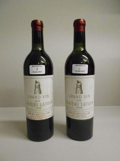 null 2 Bouteilles CH. LATOUR, 1° cru, Pauillac 1938 (J)