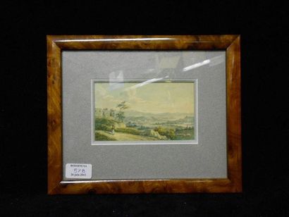 James PATTISON COCKBURN (1778- 1848) Paysages aux fleuves Deux aquarelles. Haut.:...