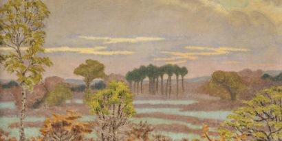 LACOSTE Charles, 1870 -1959 Paysage au bouleau, 1926 Huile sur toile (léger enfoncement),...