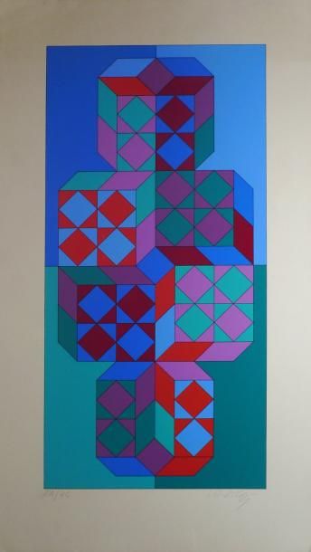 VASARELY Victor, 1906 -1997 Composition cinétique Lithographie en couleurs, EA/ HC...