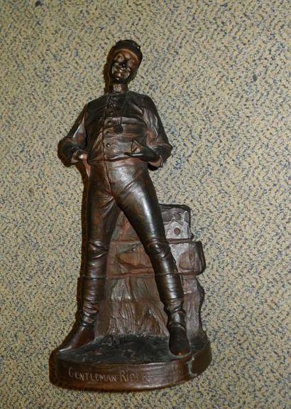 VAN DER STRAETEN Georges, 1856 -1928 Gentleman rider Bronze à patine brun rouge,...
