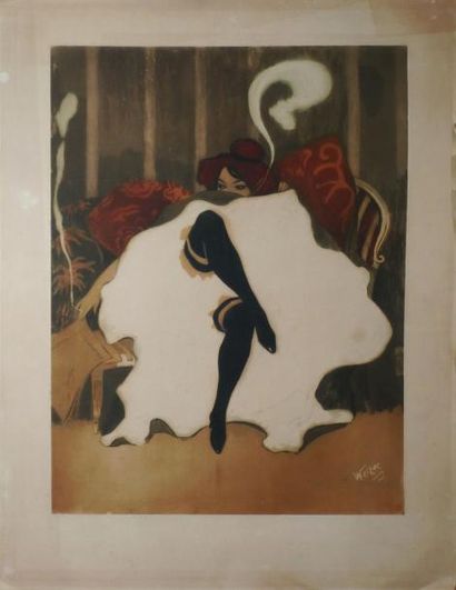WEILUC Lucien Henri Weil, 1873 -1947 Femme au bas noir, 1905 Eau-forte et aquatinte,...