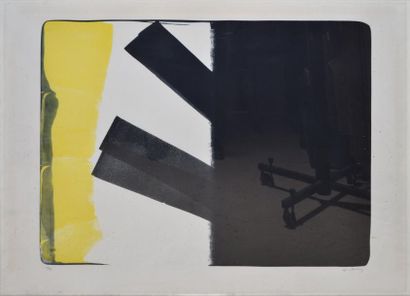 HARTUNG Hans, 1904 -1989 Sans titre jaune et noir, 1973 Lithographie en couleurs...