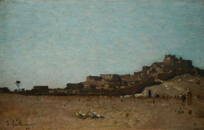 GUILLAUMET Gustave, 1840 -1887 Paysage d'Afrique du Nord Huile sur toile (restaurations),...