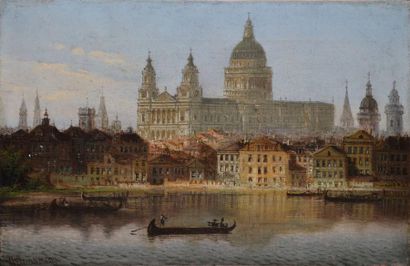 JANKOWSKI Johann Wilhelm, c.1825 -1870 Les églises de Venise Huile sur toile (restaurations),...