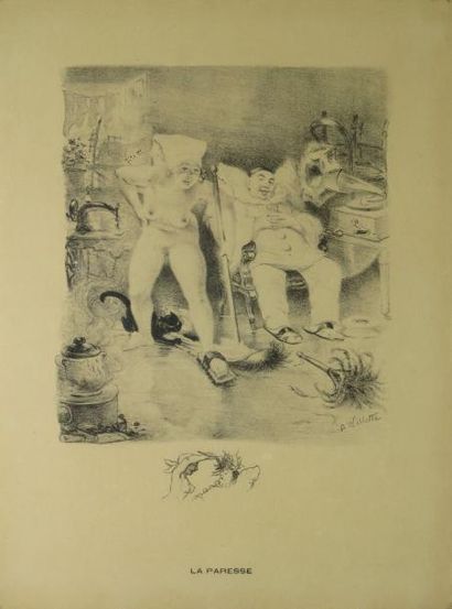 WILLETTE Adolphe, 1857-1926 Les péchés capitaux, 1906-1917 Suite de sept lithographies...