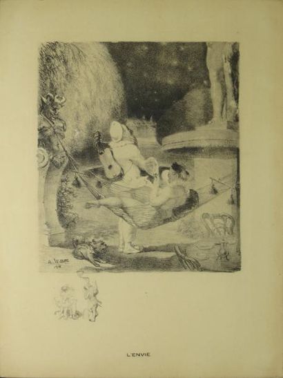 WILLETTE Adolphe, 1857-1926 Les péchés capitaux, 1906-1917 Suite de sept lithographies...