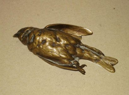 COMOLERA Paul, 1818-circa 1897 Moineau Bronze à patine médaille, sur une patte: Comolera...