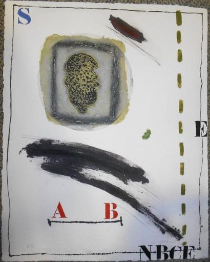 COIGNARD James (1925-2008) AB Lithographie au carborundum, signature probablement...