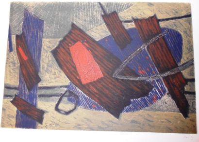 GOETZ Henri (1909-1989) Composition Lithographie en couleurs, signée en bas à droite,...