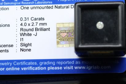 null White J" round diamond under seal.

Accompanied by a report of the IGR attesting...