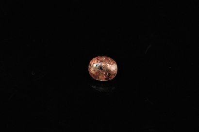 null Saphir rose orangé ovale sur papier. 

Poids : 0.80 ct.