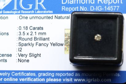 null Sparkly Fancy Yellow" round diamond under seal.

Accompanied by a report of...