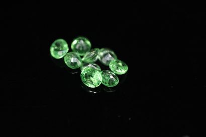 null Mix of nine round tsavorite garnets on paper. 

Total weight : 2.44 cts.