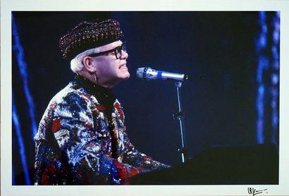 null Elton John 

tirage sur papier argentique, signé a l'encre noire sous l'image...