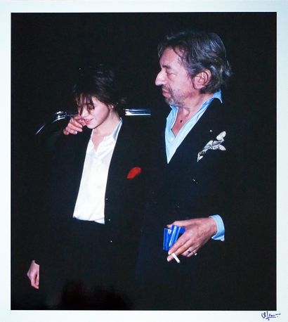 null Serge and Charlotte Gainsbourg 

print on silver paper, signed in black ink...
