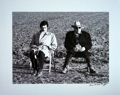 null Alain Delon et Jean Pierre Melville 

tirage sur papier Fujifilm, signé a l'encre...