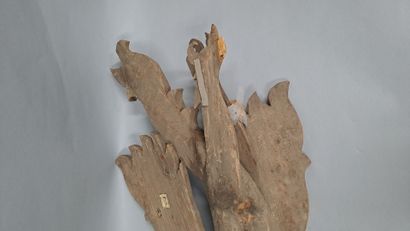 null THAILAND - 19th century
Two fragments of architectural elements in the form...