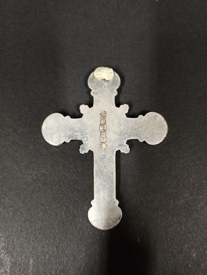 null CROSS PECTORAL PENDANT.
In silver, representing Christ on his cross. 
Good condition.
Hallmark...