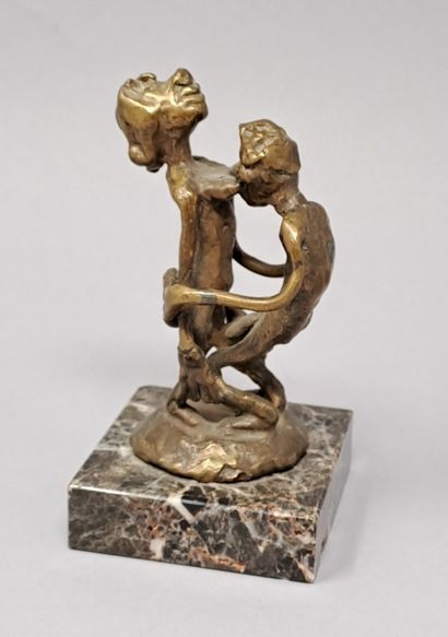 null CURIOSA
QUIROGA V. (XX)
Couple, proof in bronze, signed on the base. On a marble...
