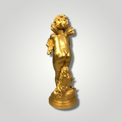 null Louis Auguste MOREAU (1855-1919), d'après
La fée sifflante,
Bronze doré signé,...