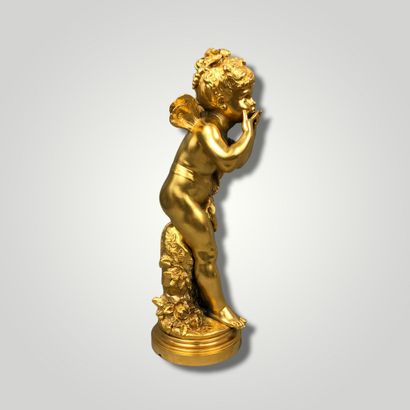 null Louis Auguste MOREAU (1855-1919), after
The whistling fairy,
Gilded bronze signed,...