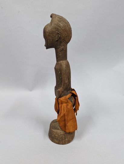 null Côte d'Ivoire 							
Statuette Baoulé représentée les mains sur le ventre,...