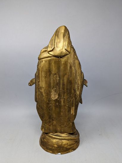 null Virgin Mary crushing the snake, in gilded wood, the polychrome face.
Height...